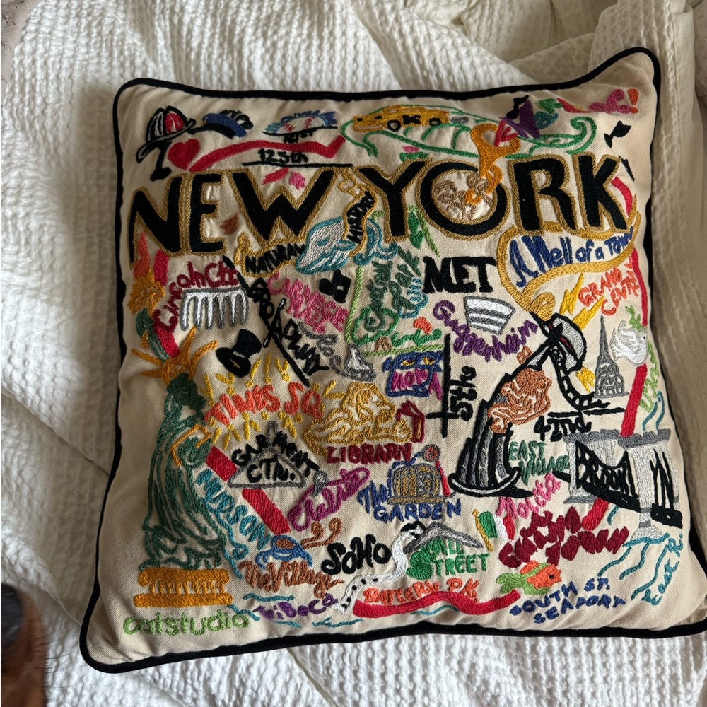New York catstudio pillow used as decor only